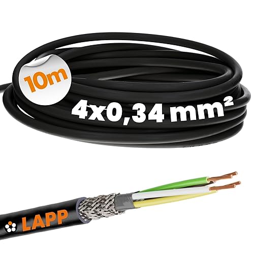Lapp 1030497 LiYCY - Cavo di controllo schermato 4 x 0,34 mm², resistente ai raggi UV, cavo di segnale a 4 fili, cavo dati per esterni, cavo di saldatura, cavo di collegamento LED, cavo di - Honorern