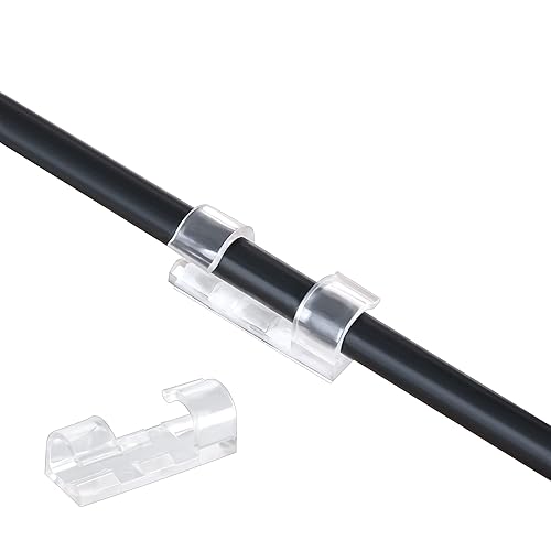 70 Pezzi Clip Fermacavi Adesivi, Forte Supporto per Cavi Autoadesivo con Scatola Portaoggetti, Organizzatore di Cavi per Porta Scrivania Organizer Clip, Transparente - Honorern