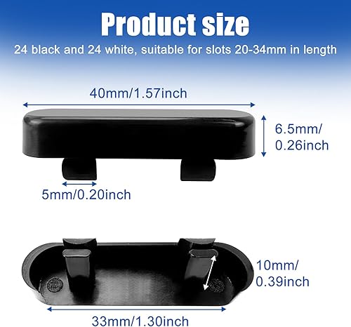 48 Pezzi Coperture per Fori di Drenaggio Tappi di Copertura per Drenaggio di Finestre Tappi per Davanzali di Finestre Tappi di Drenaggio di Ricambio Copri Davanzale di Finestre(Bianco,Nero) - Honorern