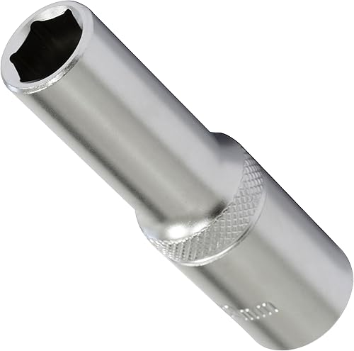 C70918 - Chiave a bussola lunga 1/2' corpo 17mm x 77mm - chiave a cricchetto - con impronta esagonale 6 lati - in acciaio CR-V - colore argento - Honorern