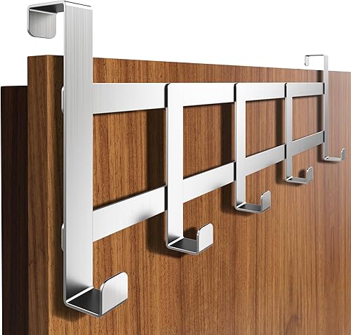 Appendiabiti da porta da appendere, colore nero – potenti sostegni per porta, soluzione salvaspazio per stanze, robusto gancio universale per appendere - Honorern