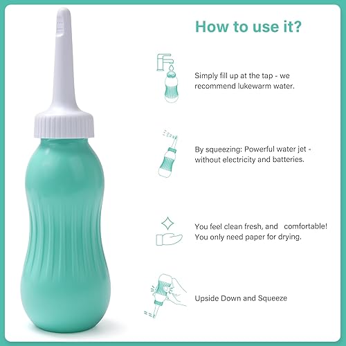 Bidet per WC Universale, Bidet con Doppio Ugello non Elettrico, Pressione Dell'acqua Regolabile (Verde) - Honorern