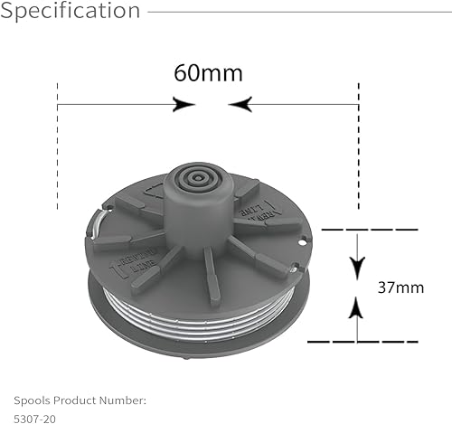 Bobina a Filo per Tagliabordi,4 Pezzi Φ1,65mm 6,1m 5307-20 Alimentazione Automatica Bobine Nylon,Bobine per Gardena EasyCut ComfortCut PowerCut SmallCut Decespugliatori - Honorern