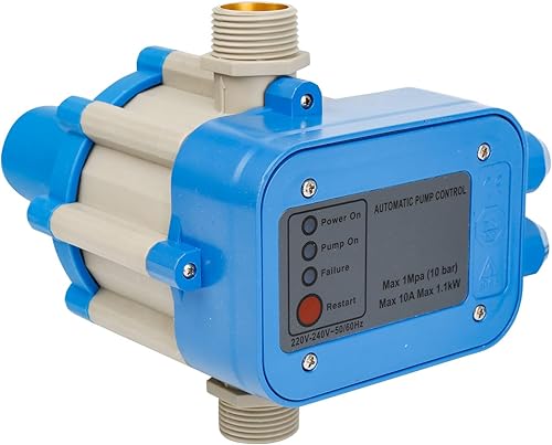 Jopassy 1100 W, 9000 l/h, controllo della pompa, interruttore a pressione per acqua con cavo, regolatore di pressione 10 bar, IP65, regolatore di flusso per pompa dell'acqua domestica (1,5-3 bar) - Honorern
