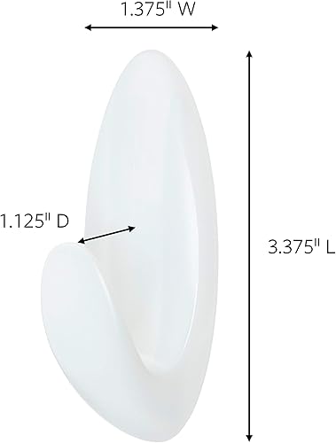 Command WMR03BN 1 Gancio Classico Metallico L e 2 Strisce, Resistente all'Acqua, Argento - Honorern