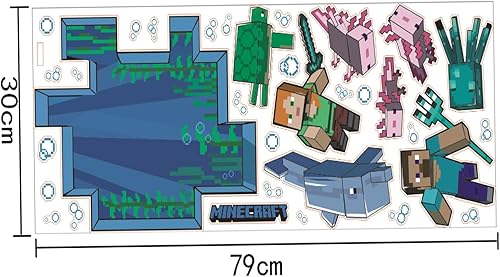 Adesivi murali, adesivi animati, adesivi murali in vinile, decorazione in vetro per finestre da parete, decorazione adesiva del mio mondo 30 * 79 cm (blu) - Honorern