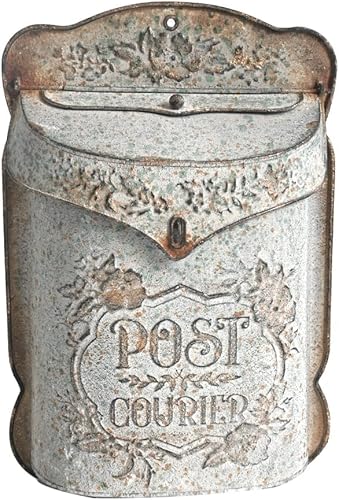 Chic Cassetta Postale Vintage per Montaggio a Parete - Scatole Postali per Esterni in Metallo - Stile Retrò Grigio - Honorern