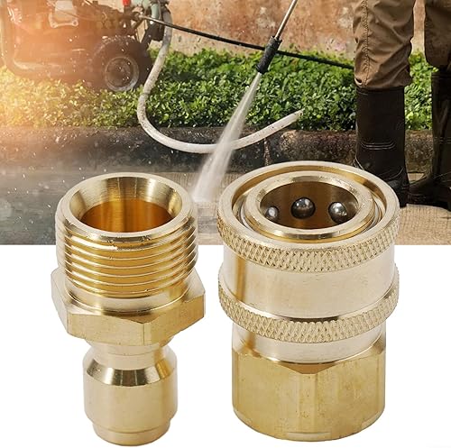 Set di accoppiatori a innesto rapido per idropulitrice, adattatori a scollegamento rapido in ottone massiccio, raccordi girevoli a sgancio rapido M22 3/8, per lavaggio a getto e pompa per - Honorern