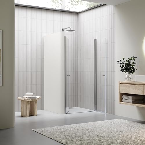 Box doccia 88-92 cm altezza: 180 cm con porta doppia ribaltabile 6 mm Vetro trasparente di sicurezza - DTC - Honorern