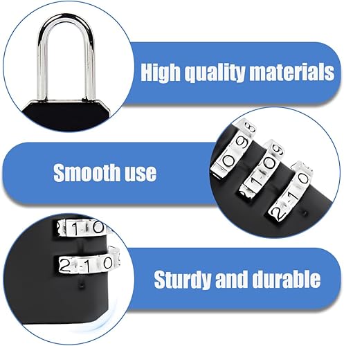 Lucchetto Armadietto Palestra, Lucchetto Palestra, Lucchetto Combinazione a 3 Cifre, Lucchetto Armadietto Combinazione per Scuola, Garage, Cancello, Recinzioni da Giardino, Capannone, 2 pezzo - Honorern