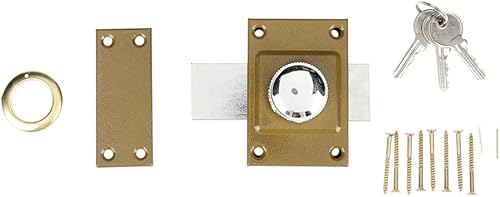 647440 - Pulsante di sicurezza per porta, interno/esterno, chiusura con pomello interno, diametro cilindro 25 mm, fornito con 3 chiavi e viti, NC - Honorern