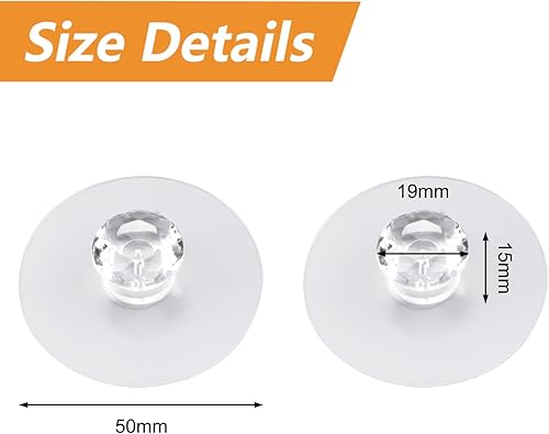 6 pomelli autoadesivi trasparenti per cassetti, a forma di diamante, senza forature, in acrilico, autoadesivi, per armadietti da cucina, per finestre - Honorern