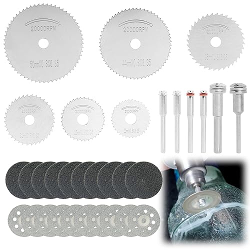 32 Pezzi HSS Lama per Seghe Circolare, Dischi Taglio, Mini Lame, Dischi Diamantati Mini di Tagliante, Mini Dischi da Taglio di Resina, per Tagliare Legno, Plastica, Fibra Di Vetro, Metallo Morbido - Honorern