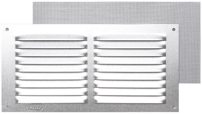 GRIGLIA DI VENTILAZIONE AREAZIONE DA ESTERNO IN ALLUMINIO RETTANGOLARE CM 30X15 CON RETE DI PROTEZIONE ANTI INSETTI - Honorern