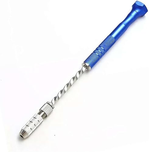 Rtyweth Trapano manuale con morsa a spillo, trapano per gioielli con micro punte (0,5 mm-2,8 mm), trapano manuale Twist Sharp Micro HSS Craft Mini Dril - Honorern