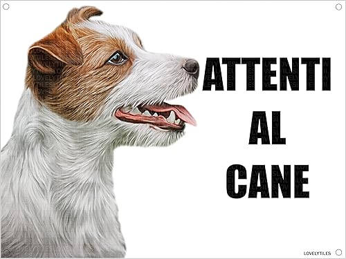 JACK RUSSELL attenti al cane mod 3 TARGA cartello IN METALLO (20X30) - Honorern