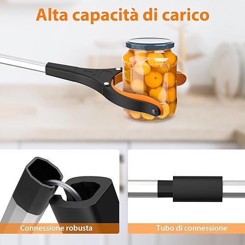 Pinza Raccogli Oggetti 80 cm Set da 2, Pinza Telescopica Prendi Oggetti Ergonomica con Artiglio Antiscivolo e Testa Girevole, Pinza Raccogli Rifiuti per Anziani - Honorern