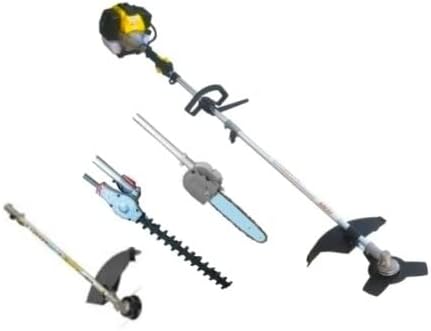 Decespugliatore - Motosega - Tagliarami / Taglia Rami - Tagliabordi / Taglia Bordi - Tagliasiepi / Taglia Siepi / Disco girevole a 3 Denti - Utensile a scoppio multifunzionale per giardinaggio - ALL IN ONE EasyPower 52cc (51,7cc) Colore Yellow - Honorern