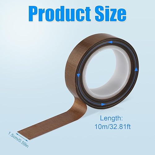 1,5 cm x 10 m 2 Rotoli Nastro a Basso Attrito, Nastro Scorrevole per Cassetti Nastro Resistente All'Abrasione Protezione Superficiale Nastri PTFE per Legno, Armadietti, Tende, Mobili (Marrone) - Honorern