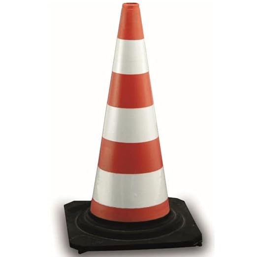 Cono in gomma altezza 50 cm con 3 fasce rifrangenti classe 1 - Honorern