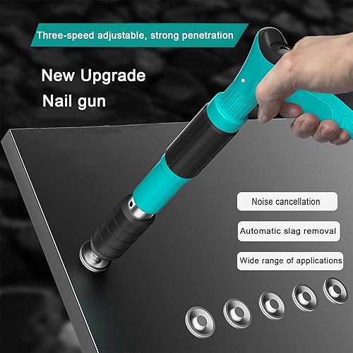 Sparachiodi Pistola Manuale Sparachiodi con 120 chiodi tondi Pistola Sparachiodi Regolabile a 5 stop per Installazione a Parete per Fissare i cavi del Soffitto in Cemento Della Parete Cemento. - Honorern