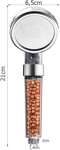 Set Soffione Doccia Alta Pressione, Filtro Pietra Minerale Tormalina Ionizzazione, Universale, Risparmio Idrico, Cromato Funzione Ioni, Riduce Calcare Pelle Sana - Honorern
