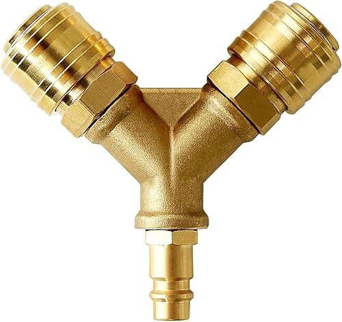 Distributore ad attacco rapido, Nw 7,2 1/4 raccordo aria compressa distributore aria compressa a 2 vie, interruttore aria compressa con filettatura esterna - Honorern