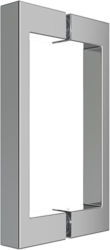 Maniglia per porta doccia, apertura fori 145 mm, maniglia per cabina doccia, maniglia per porta in vetro ad arco, lega di zinco, effetto cromato, lunghezza 160 mm - Honorern
