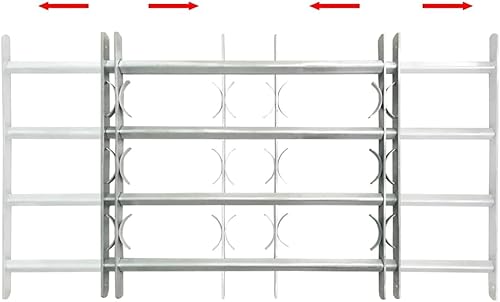 vidaXL Griglia Regolabile 4 Barre Trasversali 700-1050 mm Protezione Finestre - Honorern