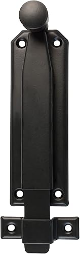 Amig - Chiavistello da sovrapporre per porte Mod.310 | Chiavistello di sicurezza per collocare orizzontale o verticale | Di Zamak con finitura nera opaca | Dimensioni: 150 x 38 mm - Honorern