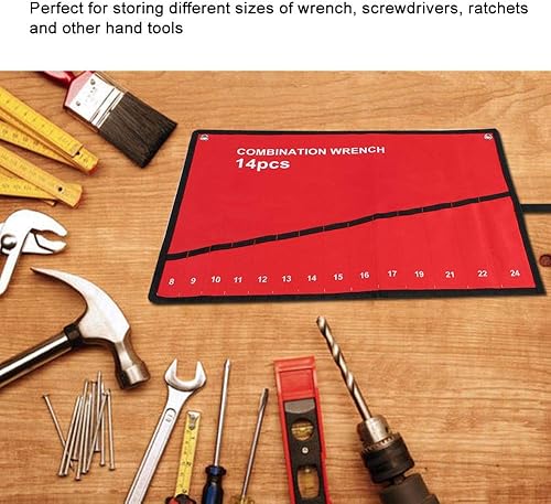 Borsa per attrezzi arrotolabili Borsa per attrezzi arrotolabili multiuso Borsa per attrezzi Chiave per pinza Portautensili per tela Borsa per attrezzi multi-tasca(14Pockets) - Honorern