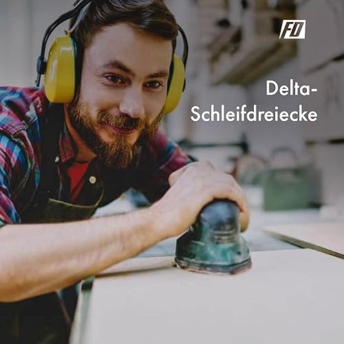 Triangoli Abrasivi Delta │ 120 pezzi │ 6 fori │ 93 x 93 x 93 mm │ Mixpack (20 x grana 40/60/80/120/180/240 ciascuno) │ per levigatrici delta │ Fogli Abrasivi │ Abrasivi Triangolari │ Carta Abrasiva - Honorern