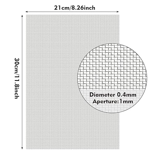 3 Pezzi A4 Rete Metallica In Acciaio Inossidabile Inox Maglia del Roditore Foglio della Maglia Tessuta 1 mm Rete di Rinforzo Griglia Filtro Per Porte Prevenire Topi Insetti E Serpenti, 210 x 300mm - Honorern