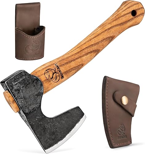 Ascia da bushcraft Ascia per intaglio del legno AX6 Asce da campeggio forgiate a mano e accette Ascia per spaccare il legno Ascia da foresta per tagliare la legna, asce da giardinaggio - Honorern