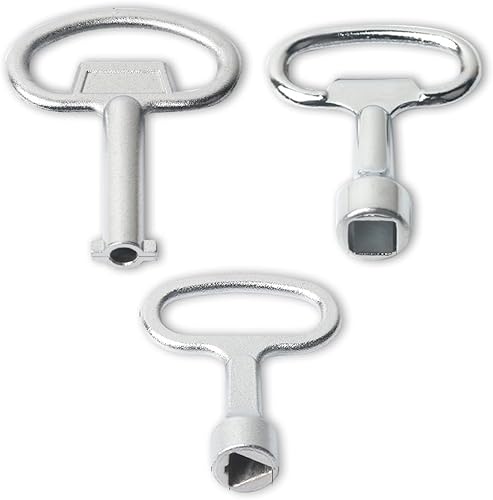 3 chiavi multifunzione - Quadro, mandrino, quadro di distribuzione - Lega di zinco - Per contatore acqua/gas, scatola angolare - 3 forme universali - Utensile professionale - Honorern