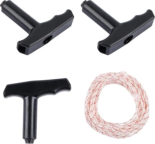 10 Metri Corda Avviamento Tagliaerba 3 mm con 3 Pezzi Impugnatura,Manico di Avviamento per Tosaerba,per Tosaerba Motosega Trimmer Edger Spazzola Tagliaerba - Honorern