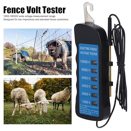 Tester di tensione, Tester per recinzioni senza picchetto, tester per recinzione elettrica per recinzione elettrica agricola impermeabile 1000‑10000V - Honorern
