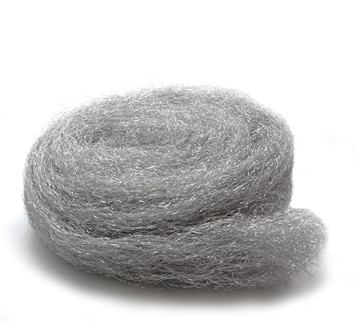 Paglia di ferro n. 2 – Rotolo di lana d'acciaio, 200 g, grado forte, ideale per lavori di levigatura e legno duro - Honorern