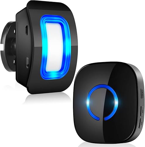 Sensore di movimento con campanello wireless, allarme passaggio, campanello per gatti, campo di rilevamento 4-5 m, 110°, 1 sensore di movimento, 1 ricevitore - Honorern