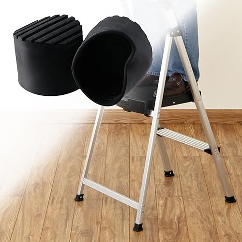 Piedini per Scala telescopica Imbottitura in Gomma Copertura Nera Flessibile Parti di Ricambio per la Protezione del Pavimento - Honorern