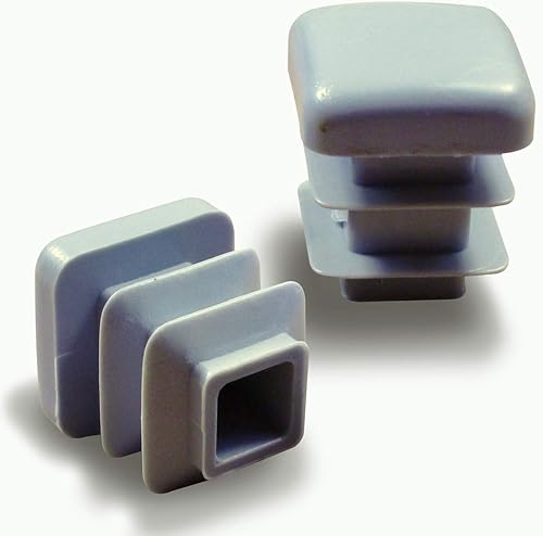 Ajile Tappi Inserti a Lamelle di Protezione per Piedi Tubulari Quadrati di Mobili Sedie Scrivania in Plastica PE GRIGIO per Tubo 16x16 mm - 24 Pezzi - EPC316x24-FBA - Honorern