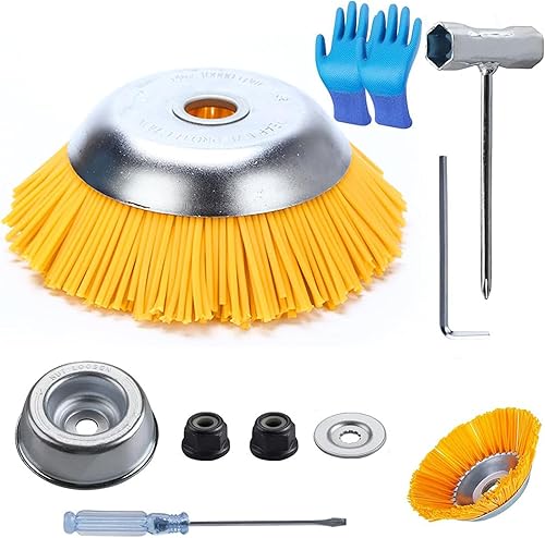 Spazzola per erbacce in nylon, spazzola per erbacce in nylon, decespugliatore, spazzola rotonda, spazzola per erbacce selvatiche, spazzola per tagliaerba - Honorern