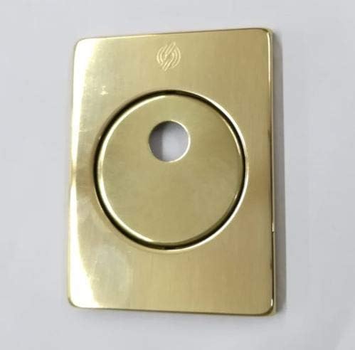 BOCCHETTA ROSETTA QUADRA PER PORTA PORTONE BLINDATO, PIASTRINA PER CILINDRO EUROPEO PREDISPOSTO PER POMO OTTONE LUCIDO 82X62 COMPLETA DI VITI DI FISSAGGIO SECUREMME - Honorern