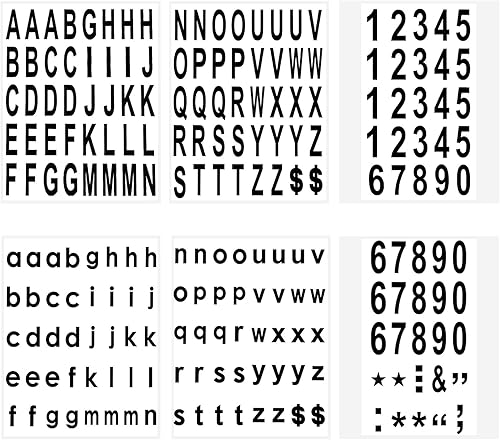 210 pezzi 6 fogli di adesivi per numeri di cassetta postale adesivi impermeabili per cassetta postale, casa, porta, numero indirizzo, interno ed esterno (5 cm) - Honorern