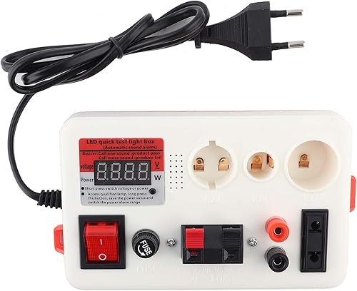 Tester per lampada rapida a LED, Tester per tensione di tensione della lampada a LED Scacchiera 220 V Spina UE per lampade semilavorate o finite di prova(Type A (with display)) - Honorern