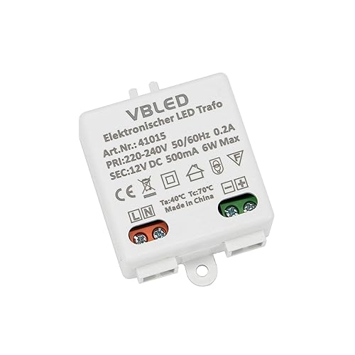 alimentatore LED Driver da 6 W, 12 V CC, con spettro di potenza 0,5-6 W, per trasformatori da ambienti interni da 230 V a 12 V, ottimizzato per LED - Honorern