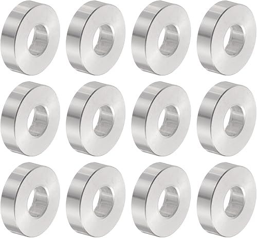 12pz Distanziatore Alluminio 8.5mm Foro x 20mm OD x 6mm Lunghezza Boccola per Vite Finitura Semplice Distanziatore Metallo Rotondo per Viti Bulloni e Barre M8 - Honorern