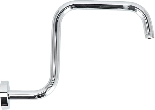 13 Pollici Gauge S Shape Shower Arm Braccio Doccia Montato a Parete Braccio Doccia a Incasso Head Riser Extension Bracket(Galvanotecnica) - Honorern
