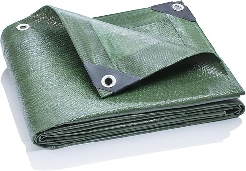 Telone di protezione per barche, 4 x 5 m, 120 g/m², colore: verde - Honorern