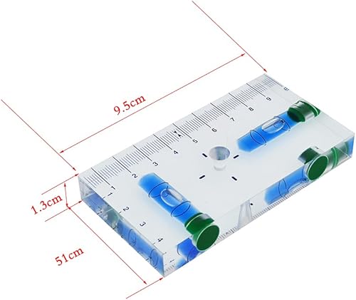 Trasparente T-Type Multi-funzionale Livello Bolla Bidirezionale Livello con Magnete Scala Dimensioni 95x51x13mm(Blu) - Honorern